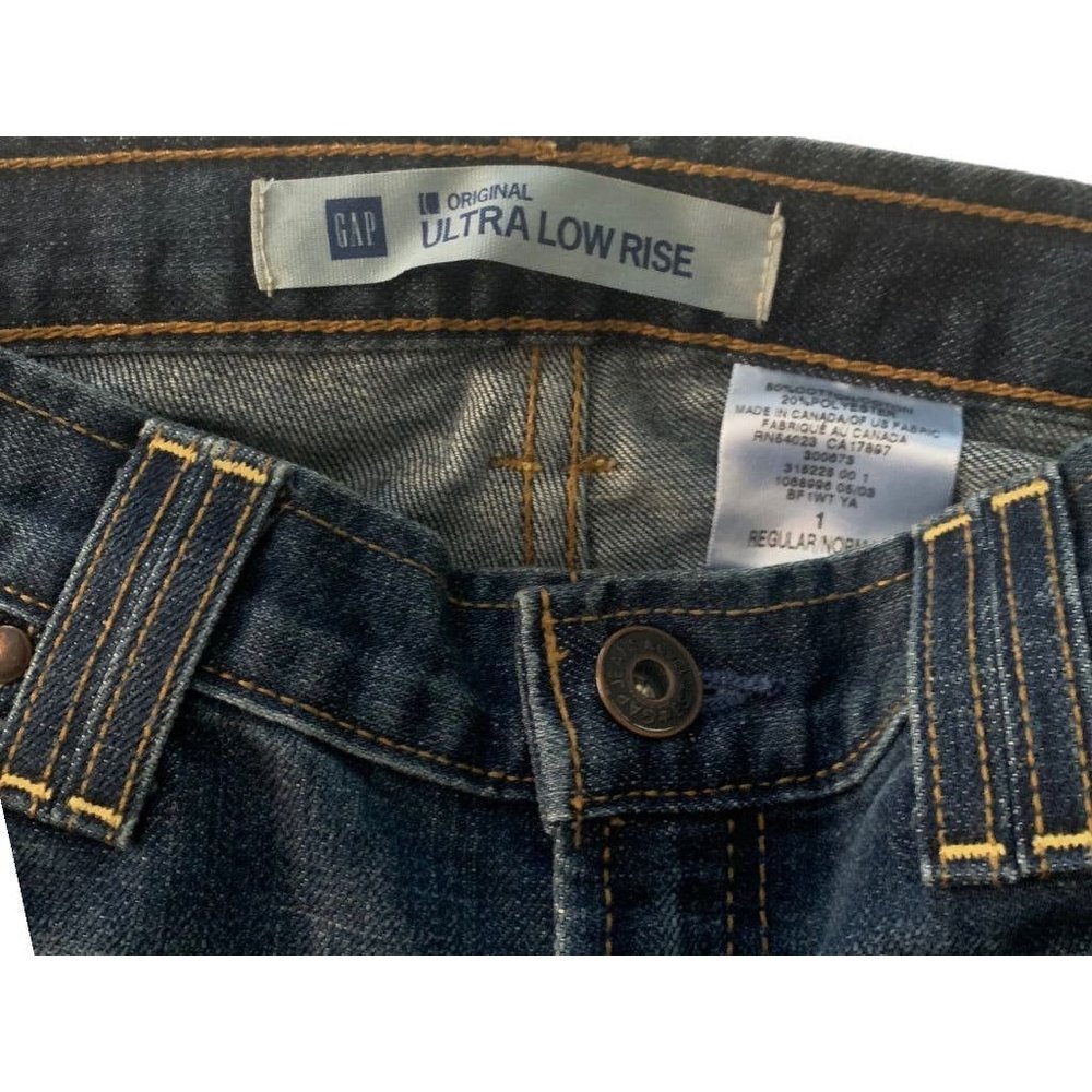 1 Regular Gap Women's Original Ultra Low Rise Jeans Denim 32" Inseam - Picture 5 of 8